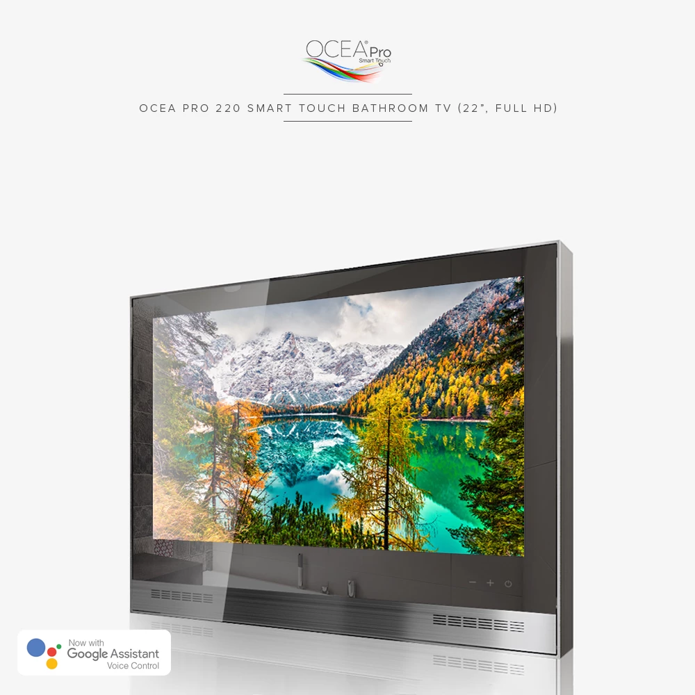 22-inch Ocea Pro 220 Smart Touch Bathroom TV with full HD display crafted for luxury in UAE.